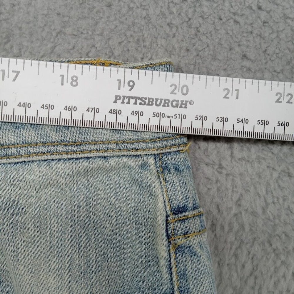 Seven7 Jeans Womens 24  Light Blue Rhinestones Distressed Ripped Wide Leg Denim - Picture 5 of 15